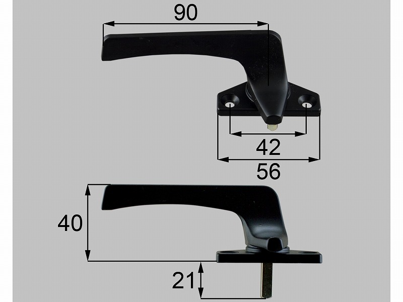 LIXIL（新日軽）　カムラッチハンドル L　ブラック系　【品番：S8KH149L】