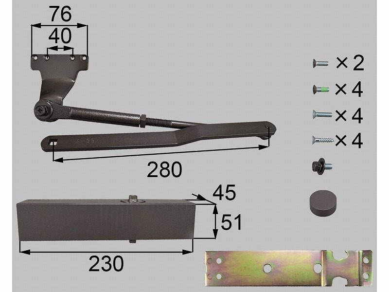 LIXIL（新日軽） ドアクローザー（立ちふさがる付き添い人）（G-1） 赤銅色系 【品番：J8DC1061】