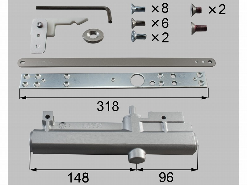 LIXIL（新日軽）　ドアクローザー本体（L）　シルバー　【品番：S8DC103AL】
