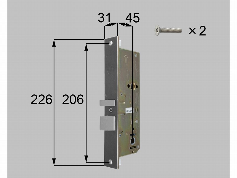 LIXIL（新日軽） PE型錠錠本体仕掛ける しろがね色 【品番：A8DL1291】