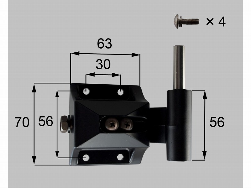 LIXIL（新日軽）　75角門柱用ヒンジ（上）持ち送り　ブラック系　【品番：S8H192A】