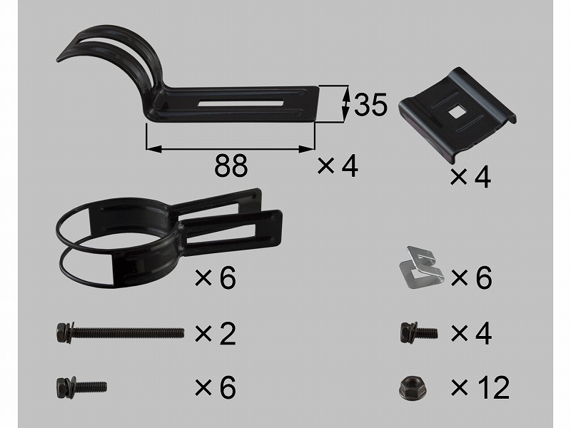 LIXIL（新日軽）　角柱金具セット（H：15・18用）柱径φ50.8　ブラウン系　【品番：B8AAB1159】