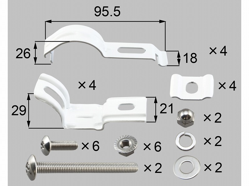 LIXIL（新日軽）　角度自在柱金具セット　ホワイト　【品番：H8AAB0320】