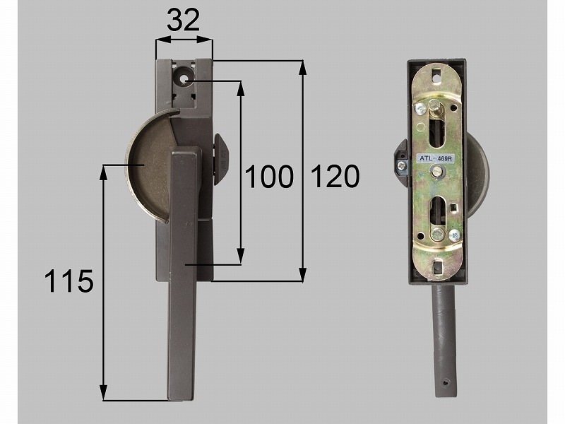LIXIL（新日軽）　グレモンハンドル（ロック付） R　ブロンズ系　【品番：SVKB223RS01】
