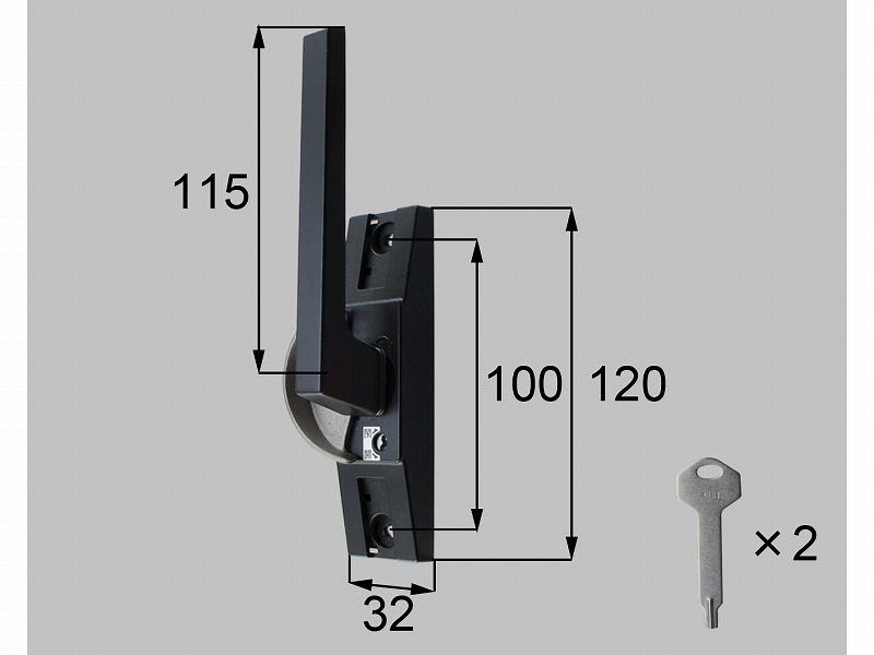 LIXIL（新日軽） 大型クレセント（キー付） R ブラック系 【品番：SVQA100RS01】