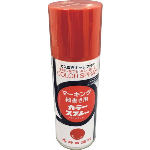 【別途送料あり】シントーファミリー　マーキングカラースプレー（細書）　レッド　３００ＭＬ　【48個】　【品番：3054-0.3】