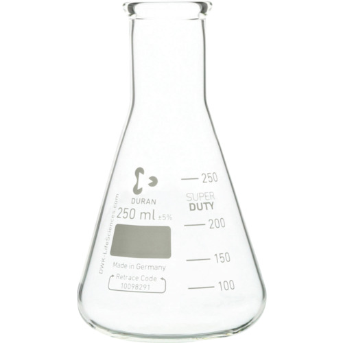 柴田科学の科目（SIBATA） 百貨店肉厚三角形瓶 細口 ２５０ｍＬ １０入 【品番：010610-250A】