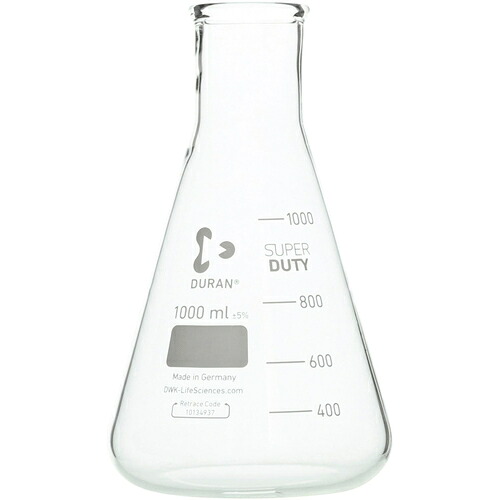 柴田科学の科目（SIBATA） 百貨店肉厚三角形瓶 広口 １０００ｍＬ １０入 【品番：010620-1000A】