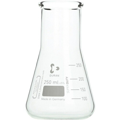 柴田科学の科目（SIBATA） 百貨店肉厚三角形瓶 広口 ２５０ｍＬ １０入 【品番：010620-250A】