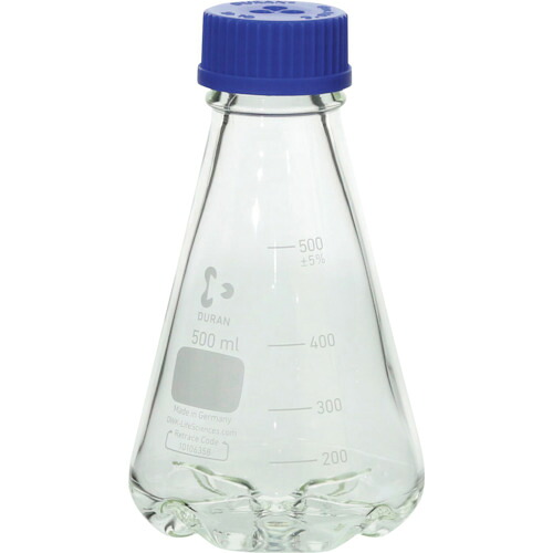 柴田科学(SIBATA) ねじ口振盪三角フラスコ 下部バッフル付 500mL 4入 【品番:016460-500A】|住設プロ 店