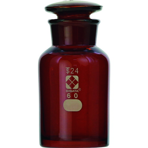 柴田科学の科目（SIBATA） 試薬びん 広口 茶褐色 ６０ｍＬ １０入 【品番：017080-60A】