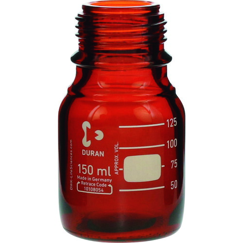 柴田科学（SIBATA）　耐熱ねじ口びん　茶褐色　びんのみ　１５０ｍＬ　１０入　【品番：017210-1504A】