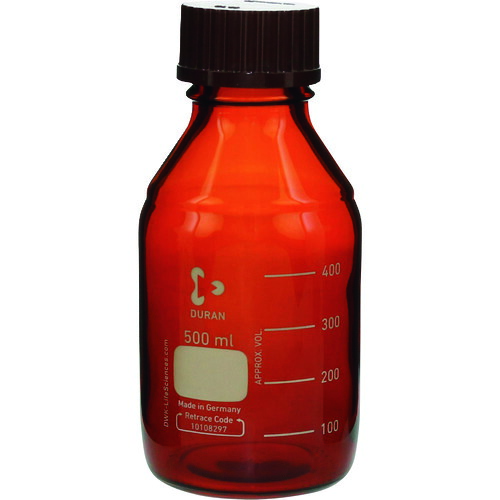 柴田科学（SIBATA）　耐熱ねじ口びん　茶褐色　赤キャップ付　５００ｍＬ　１０入　【品番：017210-5001A】