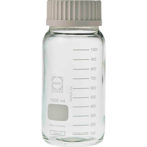 柴田科学（SIBATA）　耐熱ねじ口びん　広口　白キャップ付　１０００ｍＬ　１０入　【品番：017250-21000A】｜住設プロ　店