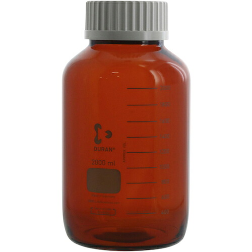 柴田科学（SIBATA）　耐熱ねじ口びん　広口　茶褐色　白キャップ付　２０００ｍＬ　【品番：017250-32000】｜住設プロ　店