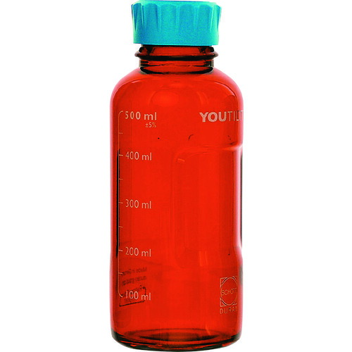 柴田科学の科目（SIBATA） ありがた味ねじ口びん 茶褐色 ５００ｍＬ ４入 【品番：017320-500A】