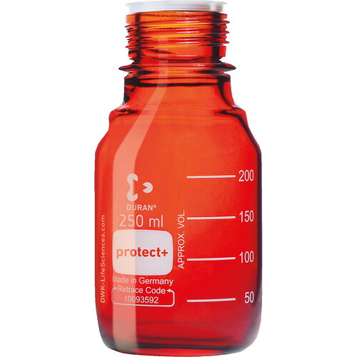 柴田科学の科目（SIBATA） プロテクトプラスコートねじ口びん 茶かっ色 びんのみ ２５０ｍＬ １０入 【品番：017590-250A】