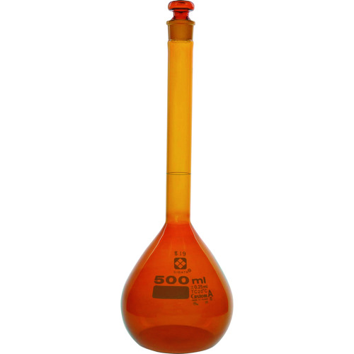 柴田科学(SIBATA) メスフラスコ カスタムA 茶褐色 500mL 【品番:026100-500】|住設プロ 店
