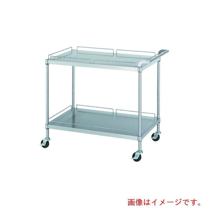 シンコー（SINKO）　ステンレスワゴン（ＳＵＳ４３０）　天地２段タイプ　φ７５導電ナイロン車　６００×４５０×８００　【品番：M20-6045-800-NE75_SH】
