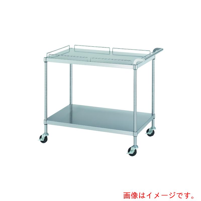 シンコー(SINKO) ステンレスワゴン(SUS304・ガード付)天地2段タイプ ガード:天板のみ φ75導電ゴム車 900×450×800 【品番:MN11-9045-800-RE75_SH】|住設プロ 店