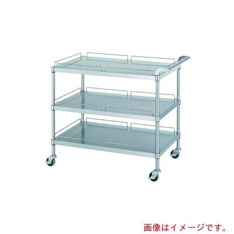 シンコー(SINKO) ステンレスワゴン(SUS304・ガード付)天地3段タイプ φ75ウレタン車 750×600×800 【品番:MN30-7560-U75】|住設プロ 店