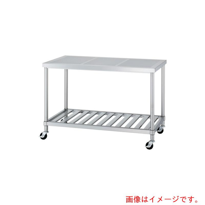 シンコー（SINKO）　ステンレス（ＳＵＳ３０４）パンチング作業台スノコ棚板キャスター付　φ７５ウレタン車　　９００×７５０×８００　【品番：PWSNC-9075-U75】