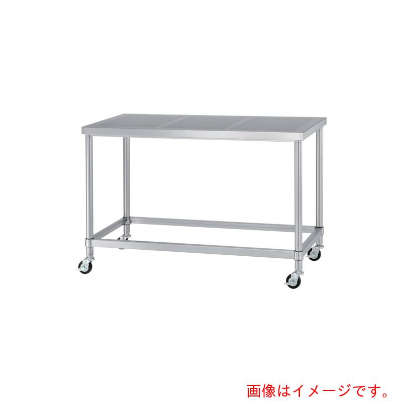 シンコー（SINKO）　ステンレス（ＳＵＳ４３０）パンチング作業台四方枠キャスター付　φ７５ウレタン車　１２００×６００×８００　【品番：PWZC-12060-U75】