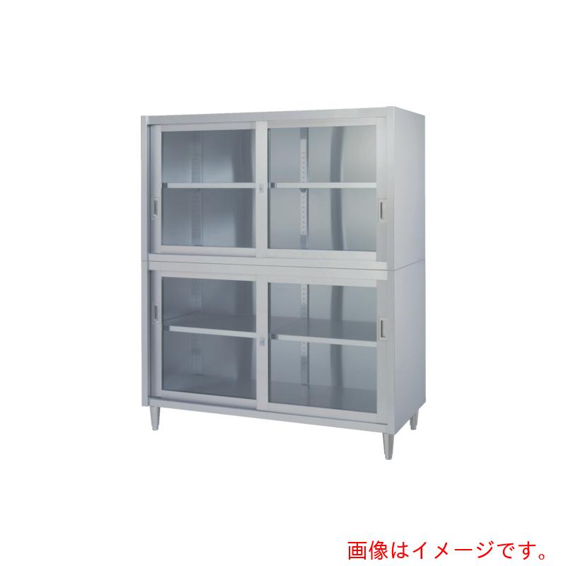 【別途送料あり】シンコー（SINKO）　ステンレス保管庫　二段式アジャスト付　ＶＡＧＧ型　（上下ガラス戸）　１５００×４５０×１７５０　【品番：VAGG-15045】