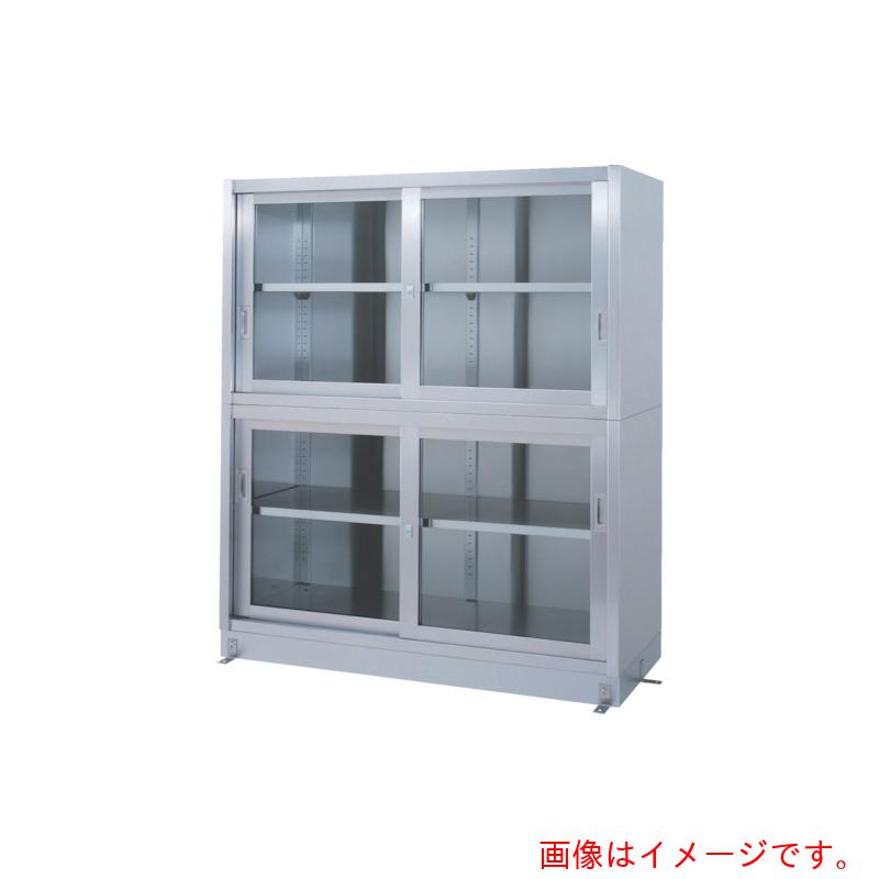 【別途送料あり】シンコー(SINKO) ステンレス保管庫 二段式ベース付 VGG型 (上下ガラス戸) 1800×450×1750 【品番:VGG-18045】|住設プロ 店