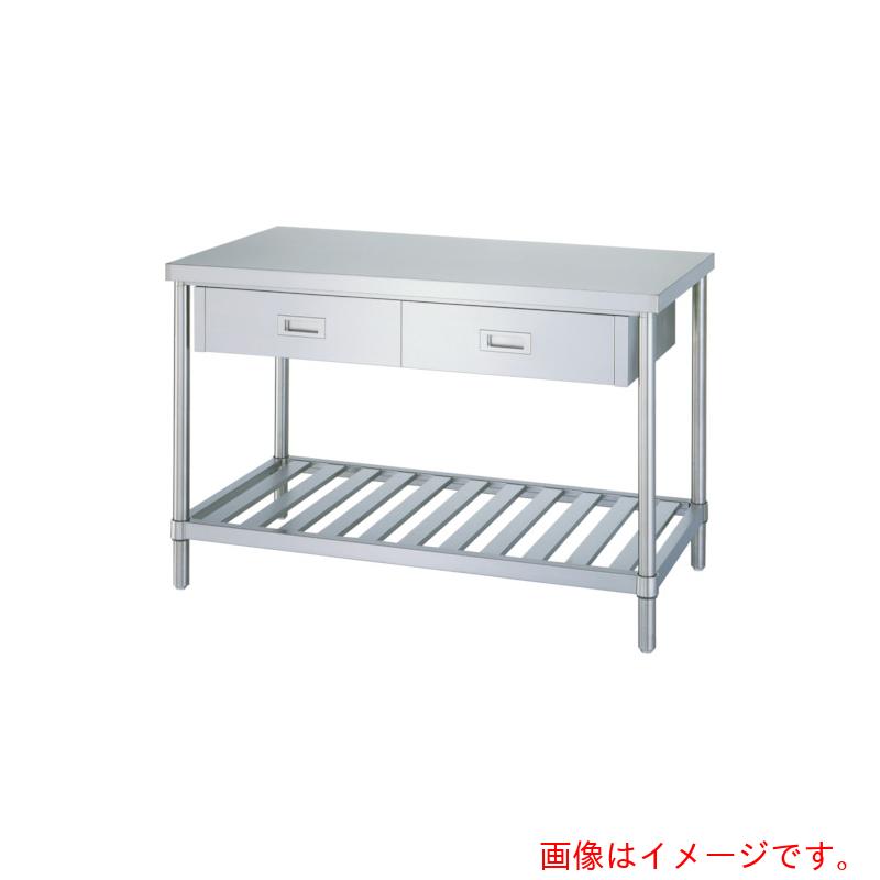 【別途貨物輸送あり】シンコー（SINKO） ステンレス鋼やり方台片面引出付（スノコ板棚手合い・ＳＵＳ３０４）  １８００×７５０×８００ 【品番：WDSN-18075】