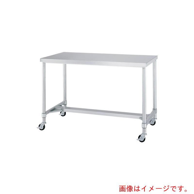 シンコー（SINKO）　ステンレス（ＳＵＳ４３０）作業台Ｈ枠キャスター付　φ１００ウレタン車　ステンレス金具　４５０×４５０×８００　【品番：WHC-4545-800-SU100】