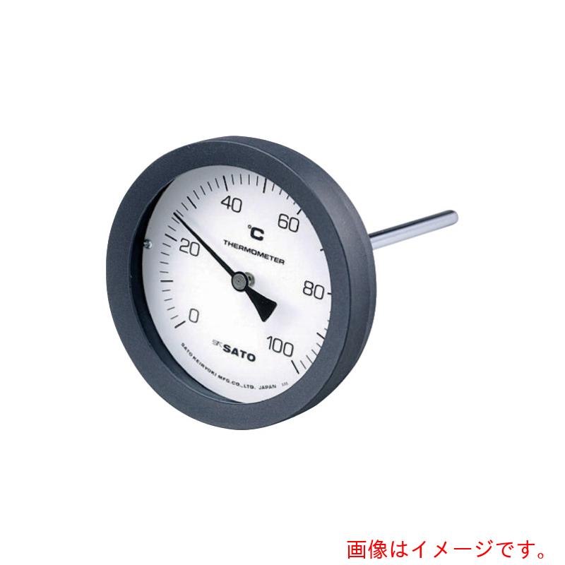 佐藤計量器製作所（SK SATO）　バイメタル式温度計　ＢＭ－Ｔ－１００Ｐ　０～１００℃　１５０Ｌ　（２０８０－１６）　【品番：BM-T-100P-6】