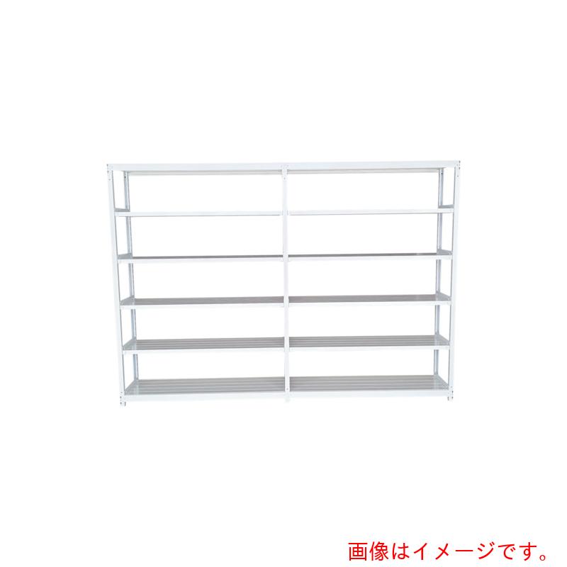 【別途送料あり】双福鋼器　軽中量ボルトレスラック　２００ｋｇ　１５００×３００×２４００　天地６段　連結　ホワイトグレー　【品番：TS8530-6R】