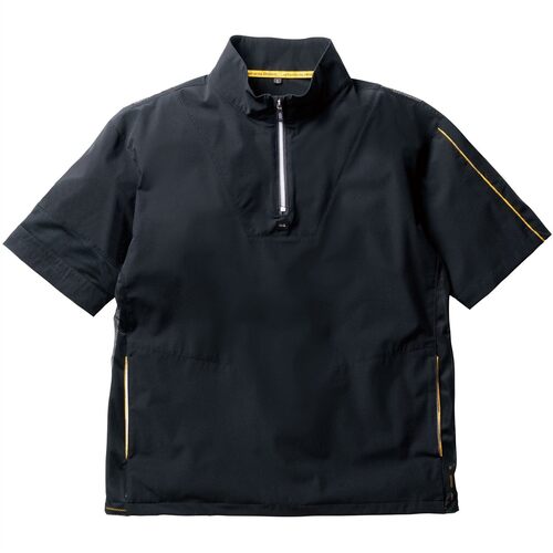 桑和（SOWA）　Ｇ．Ｇ．　半袖Ｔシャツ（ハーフジップ・胸ポケット無）　ブラック　４Ｌ　【品番：0375-64-4-4L】