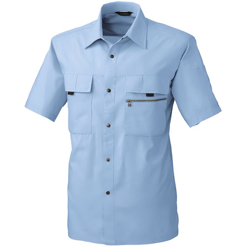 桑和（SOWA）　４８７　半袖シャツ　サックス　Ｍ　【品番：487-209-M】