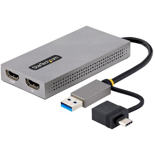 StarTech.com 見せびらかすアダプタ／ＵＳＢ－Ｃ ＆ ＵＳＢ－Ａ／デュアル見せびらかす／ＨＤＭＩ／１１ｃｍ有線テレビ／Ｗｉｎ ＆ ｍａｃ 【品番：107B-USB-HDMI】
