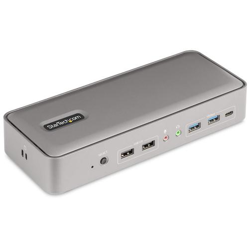 StarTech.com　ドッキングステーション／ＵＳＢ－Ｃ接続／２画面／４Ｋ６０Ｈｚ　ＤＰ／ＫＶＭ機能／９０Ｗ　４０Ｗ　ＰＤ／ＵＳＢハブ　【品番：129N-USBC-KVM-DOCK】