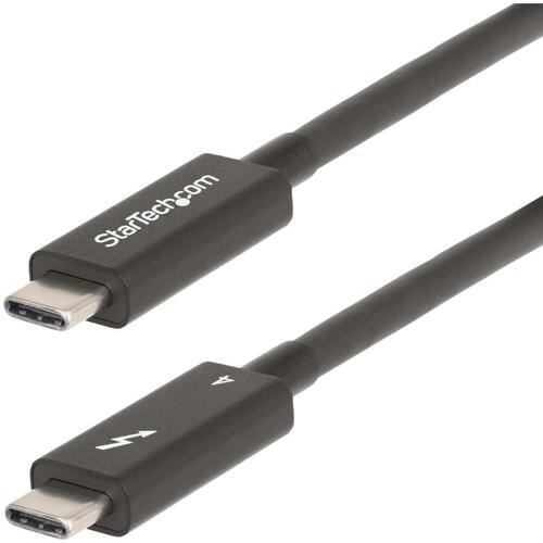 StarTech.com　Ｔｈｕｎｄｅｒｂｏｌｔ　４ケーブル／２ｍ／８Ｋ６０Ｈｚ／４０Ｇｂｐｓ／１００Ｗ　ＰＤ／ＵＳＢ４　ＵＳＢ－Ｃ互換／映像出力　【品番：A40G2MB-TB4-CABLE】