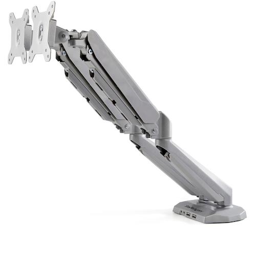 StarTech.com　モニターアーム／左右２画面／最大３２インチ／耐荷重８ｋｇ（各液晶）／多関節／ＵＳＢ・オーディオポート内蔵／シルバー　【品番：ARMSLIMDUOS】 37,580円