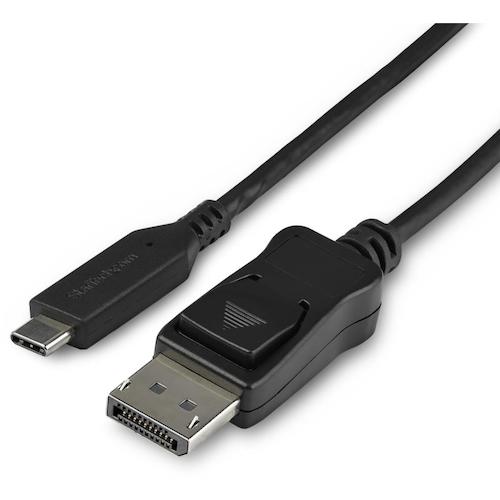 StarTech.com　ディスプレイ変換ケーブル／ＵＳＢ－Ｃ　－　ＤｉｓｐｌａｙＰｏｒｔ　１．４／１ｍ／８Ｋ６０Ｈｚ／ＴＢ３互換／ブラック　【品番：CDP2DP141MB】