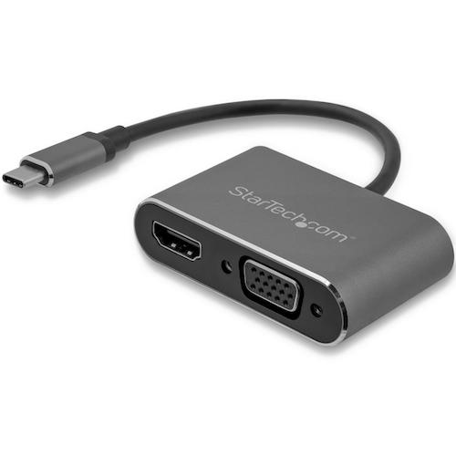StarTech.com 見せびらかすアダプタ／ＵＳＢ－Ｃ － ＨＤＭＩ ＆ ＶＧＡ／４Ｋ３０Ｈｚ／薄墨色 【品番：CDP2HDVGA】