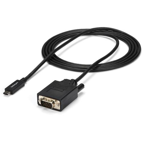 StarTech.com　ディスプレイ変換ケーブル／ＵＳＢ－Ｃ　－　ＶＧＡ／２ｍ／１９２０ｘ１２００／ブラック／ビデオコンバーター　【品番：CDP2VGAMM2MB】