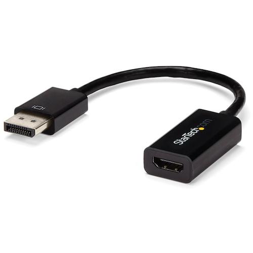 StarTech.com　ディスプレイアダプター／ＤｉｓｐｌａｙＰｏｒｔ　１．２　－　ＨＤＭＩ　１．４／４Ｋ３０Ｈｚ／アクティブ変換／ブラック　【品番：DP2HD4KS】