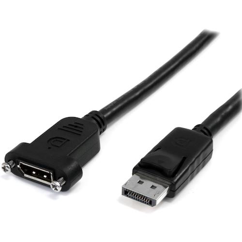 【メール便対応】StarTech.com　ＤｉｓｐｌａｙＰｏｒｔ　１．２　ケーブル／　延長用／９１ｃｍ／４Ｋ６０Ｈｚ／オス　－　メス／パネルマウント型／延長コード　【品番：DPPNLFM3PW】