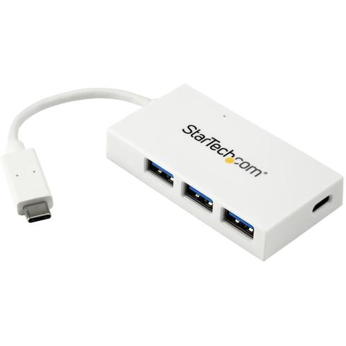 StarTech.com ＵＳＢハブ／Ｔｙｐｅ－Ｃ／３ポート Ｔｙｐｅ－Ａ ＋ １ポート Ｔｙｐｅ－Ｃ／バスパワー／１１ｃｍケーブル／ホワイト 【品番：HB30C3A1CFBW】