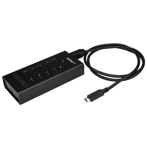 StarTech.com　ＵＳＢハブ／ＵＳＢ　３．０／ＵＳＢ－Ｃ　－　５ｘＡ＋２ｘＣ／ＡＣ／２．４Ａ充電／メタル筐体　【品番：HB30C5A2CST】