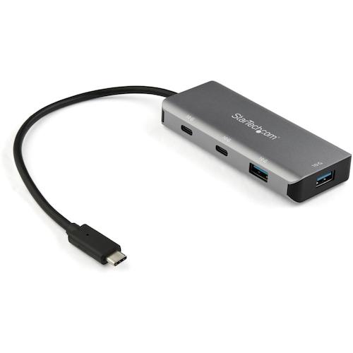 StarTech.com　ＵＳＢハブ／Ｔｙｐｅ－Ｃ／２ポート　Ｔｙｐｅ－Ａ　＋　２ポート　Ｔｙｐｅ－Ｃ／バスパワー／アルミ筐体／２５ｃｍケーブル　【品番：HB31C2A2CB】