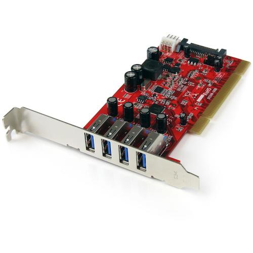 StarTech.com ＵＳＢ増設 ＰＣＩ歌留多／ ４ｘ ＵＳＢ－Ａ／５Ｇｂｐｓ／ＳＡＴＡワット数繋ぎ／界面ゲーム盤 【品番：PCIUSB3S4】