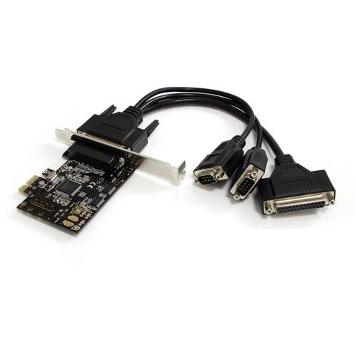 StarTech.com　ＲＳ２３２Ｃ　シリアルポート拡張カード／ＰＣＩｅ　ｘ１／２ｘ　ＤＢ９　＋　１ｘ　パラレル／インターフェースアダプター　【品番：PEX2S1P553B】