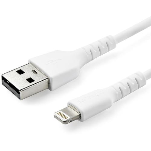 StarTech.com　Ｌｉｇｈｔｎｉｎｇケーブル／ＵＳＢ－Ａ／２ｍ／高耐久アラミド／ＭＦｉ認証／ホワイト　【品番：RUSBLTMM2M】